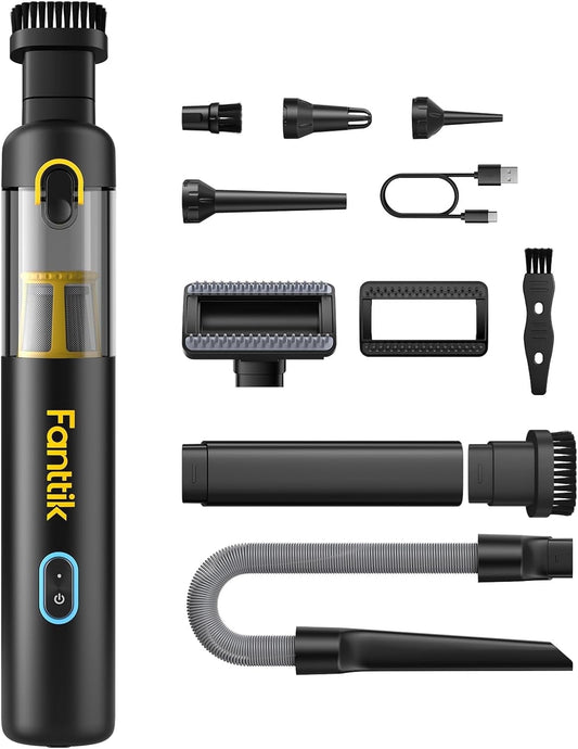 Fanttik Slim Cordless Car Vacuum features a suction power of 19000PA. It is a 4-in-1 portable mini vacuum with Type-C charging and two suction modes