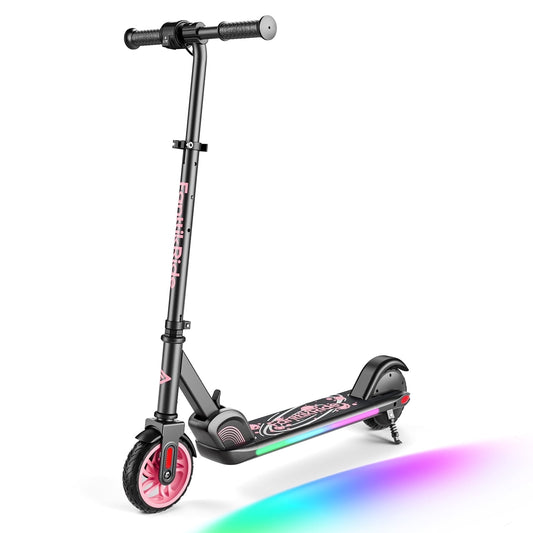 FanttikRide C9 Pro Electric Scooter for Kids 8-12, Adjustable Handlebar Height for Riders 3.9-5.2 ft, 132 lbs, Up to 40 min Continuous Time, 5 Miles Range, 3 Speed Mode 5/8/10 MPH - Pink
