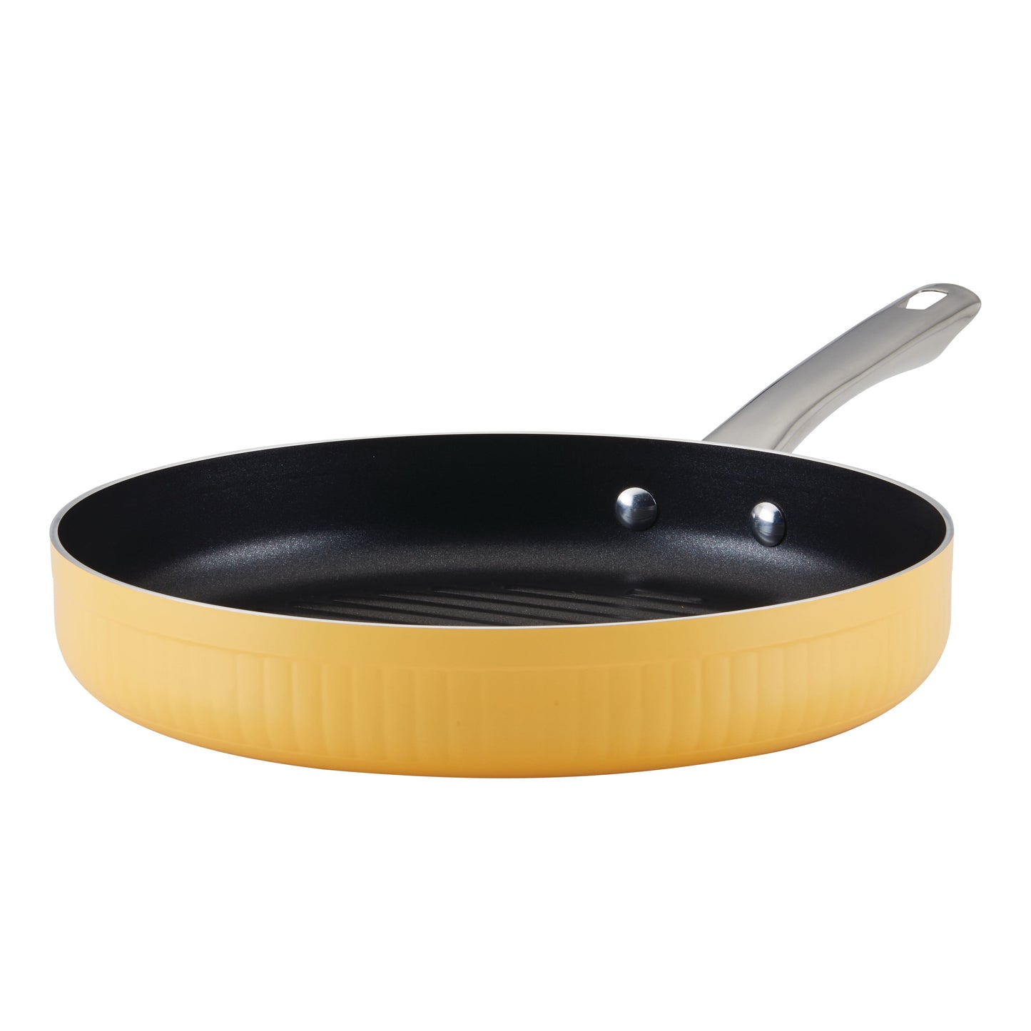 Farberware Style 11.25 Inch Nonstick Cookware Deep Round Grill Pan, Dishwasher Safe and Oven Safe to 500Â°F, Yellow