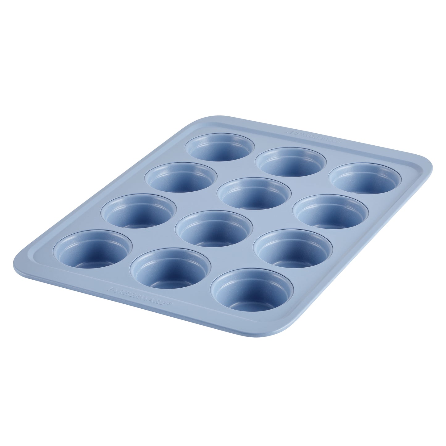 Farberware Easy Solutions 12 Cup Nonstick Bakeware Muffin Pan, Dishwasher Safe and Oven Safe to 450Â°F, Blue