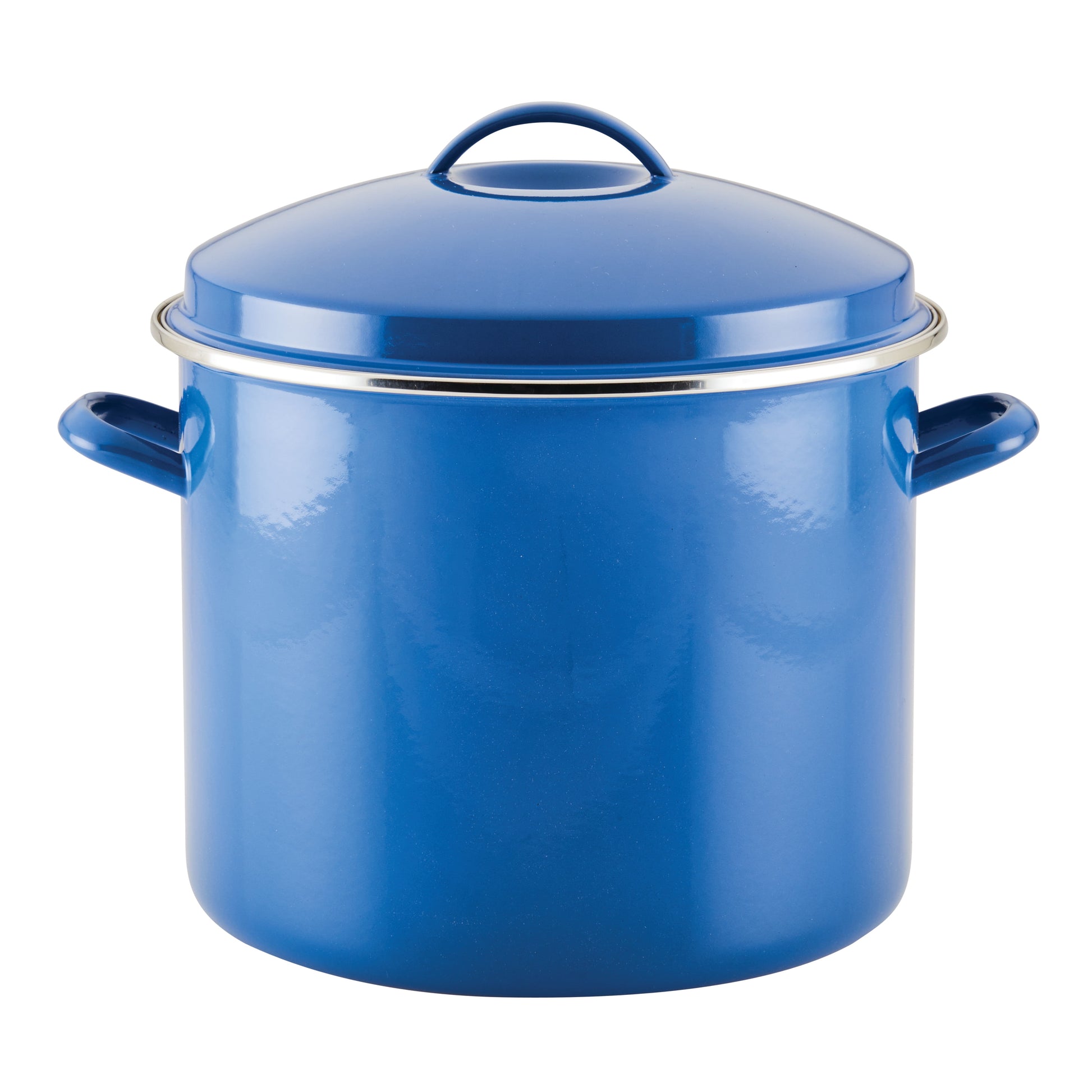 Farberware Olla Grande de InducciÃ³n de 16 Cuartos con Esmalte sobre Tapa Steel, Apta para Horno hasta 450Â°F, Azul