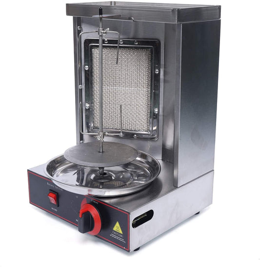 Fetcoi, Shawarma Grill Machine Gas Vertical Broiler Rotisserie Oven for Restaurant Home Kitchen Stainless Steel