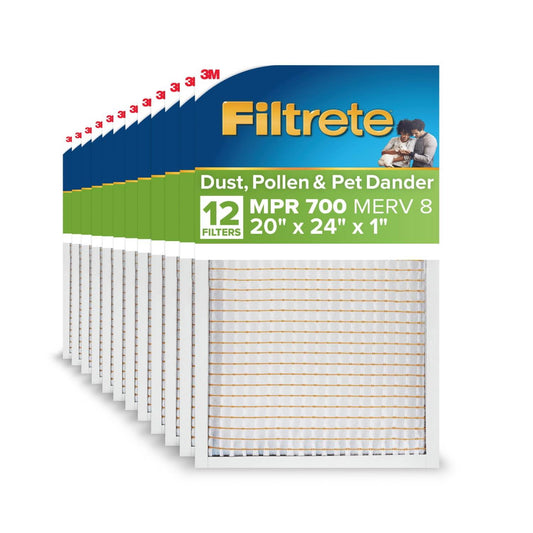 Filtrete 20x24x1 HVAC Furnace Air Filter, MPR 700 MERV 8, Dust, Pollen, and Pet Dander Reduction, 6 Pack