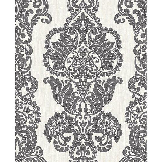 Fine DÃ©cor Rochester Charcoal Damask Wallpaper