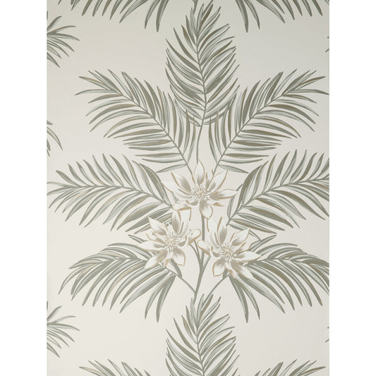 Fine Decor Bali Light Grey Palm Wallpaper, 20.5-in by 33-ft