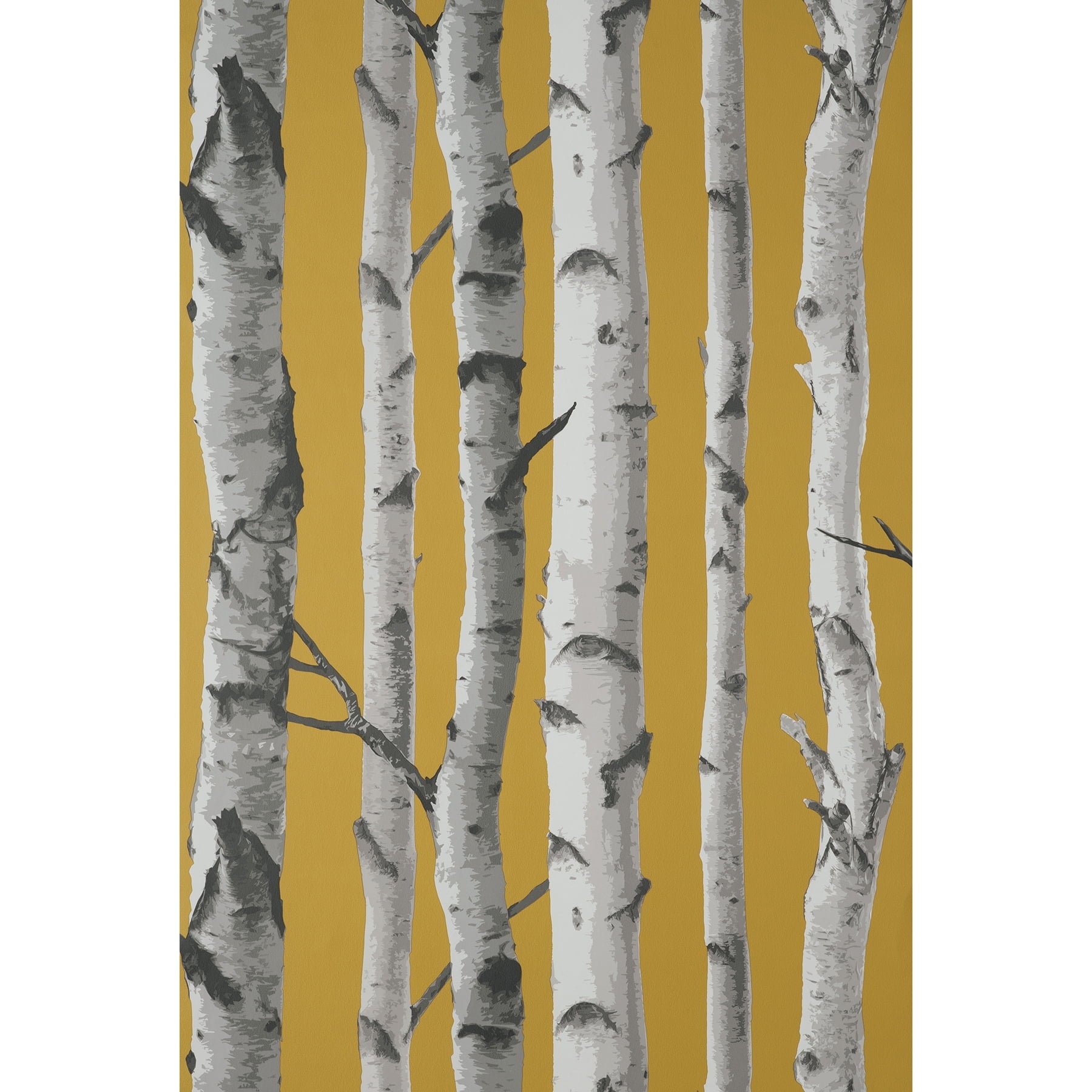 Fine Decor Chester Mustard Birch Trees Wallpaper, 20.5-in by 33-ft