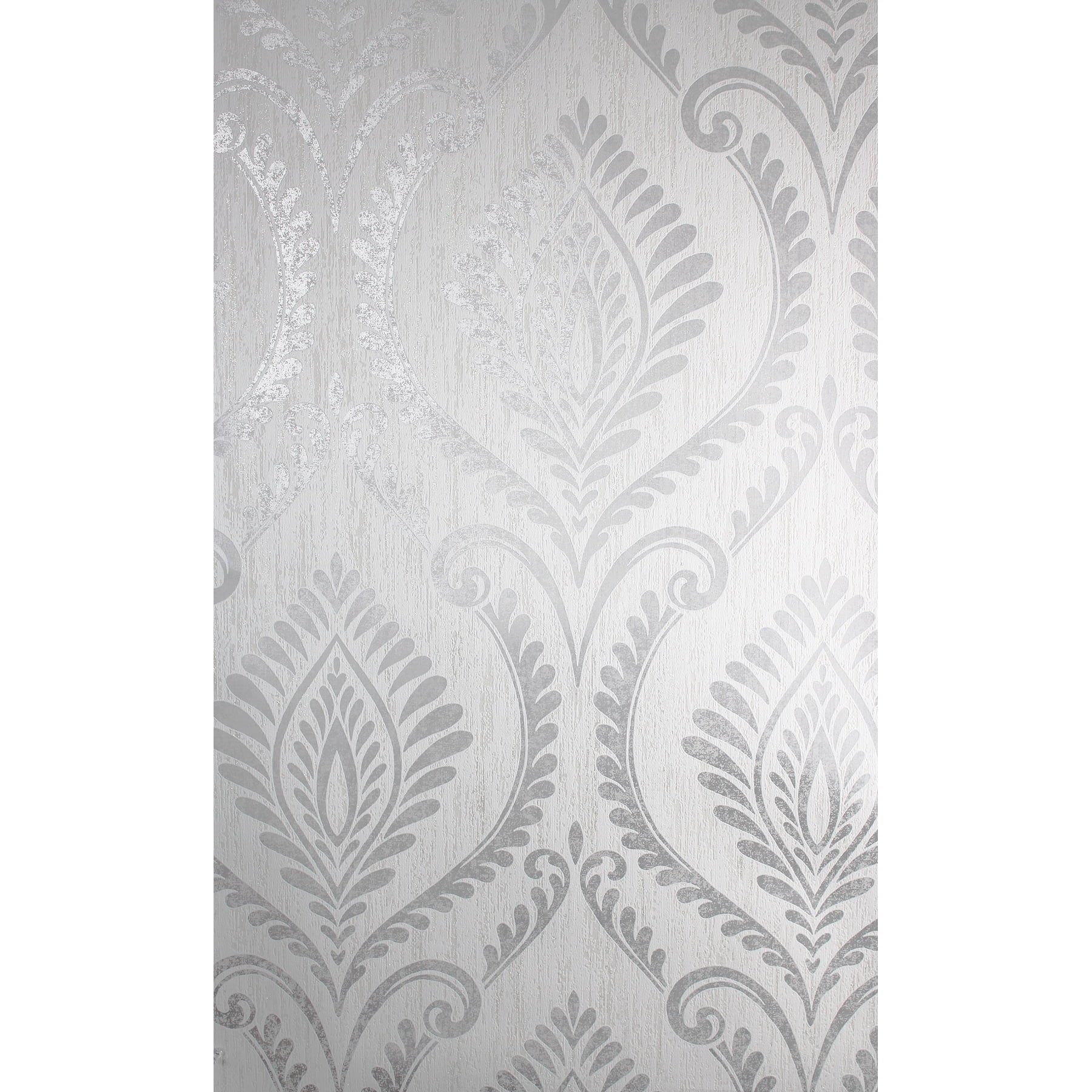 Fine Decor Estelle Grey Damask Wallpaper, 20.5-in by 33-ft