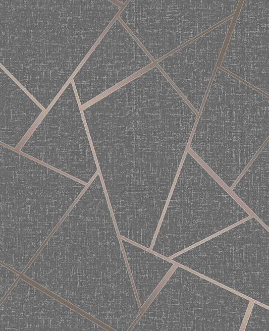 Fine Decor Quartz Copper Fractal Unpasted Expanded Vinyl Wallpaper, 20.5-in by 33-ft, 56.4 sq. ft.