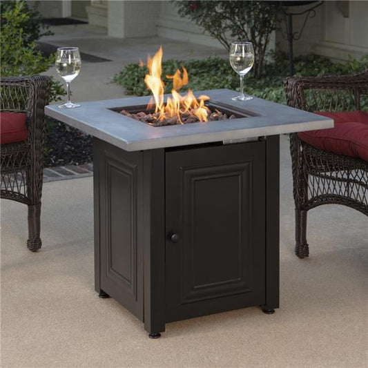 Fire Island GAD15410M 28 x 28 x 25 in. The Wakefield Outdoor LP Fire Pit - Grey & Black