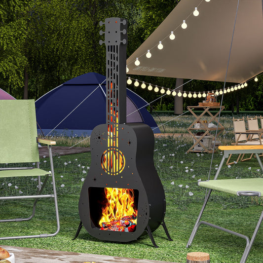 Fire Pit for Outside, Wood Burning Fire Pit Stove for Outdoor, Metal Fire Pit Brazier for Camping, Metal Smokeless Chiminea For Backyard Patio