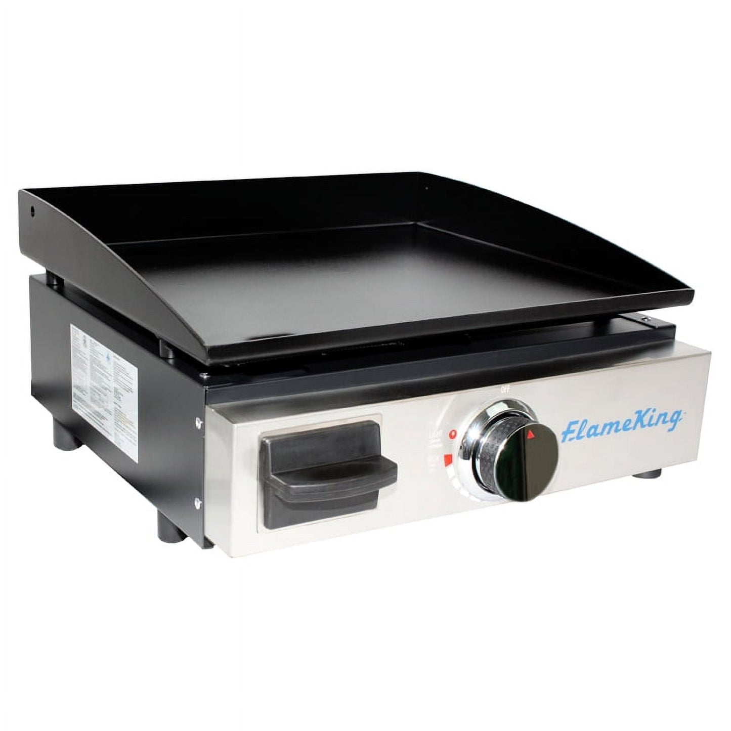 Flame King Tabletop Propane Cast Iron Grill Griddle with Regulator for RV Pullout Kitchen
