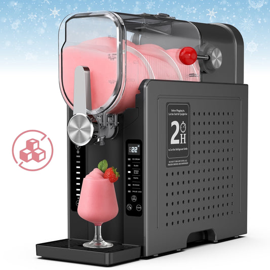 Flamemore Slushie Machine for Home with Self-Cleaning, No Ice Needed, 6 Preset Settings Frozen Drink Maker, 12h Delay Start, 200w