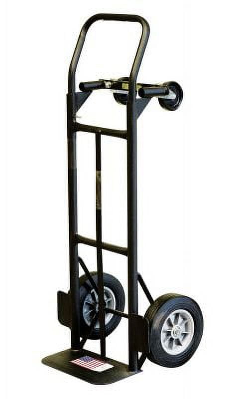 Flow back convertible hand truck 800 lb capacity with 10" puncture proof tires