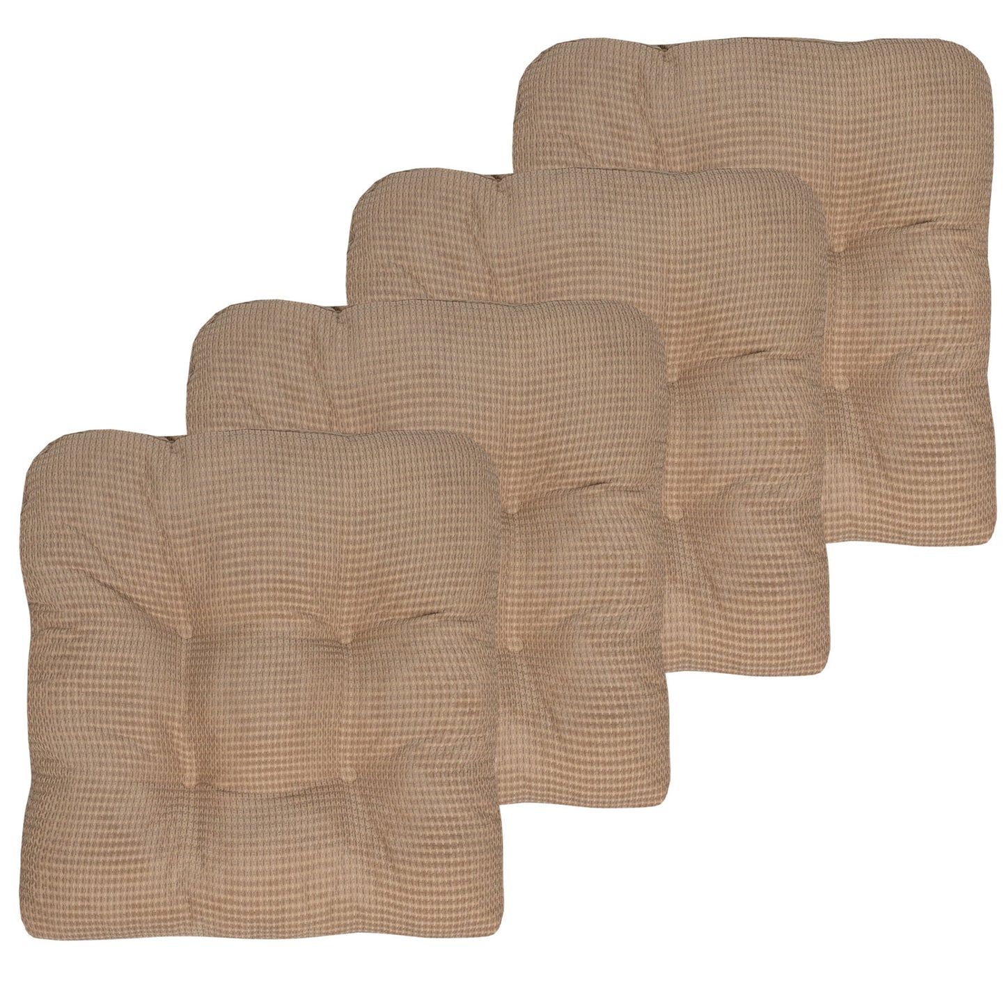 Fluffy Memory Foam Non Slip Chair Cushion Pad 4 Pack Taupe