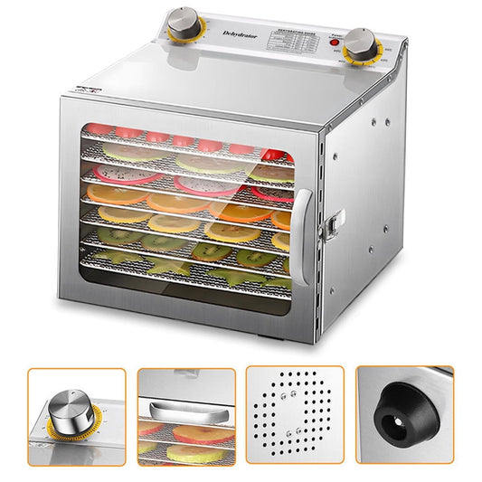 Flylapdo Jerky Dehydrator | 8 Trays Stainless Steel Jerky Dryer | 86-194℉ Temperature Control 110V Electric Food Preserver for Fruit, Vegetable, Flowers, Yogurt