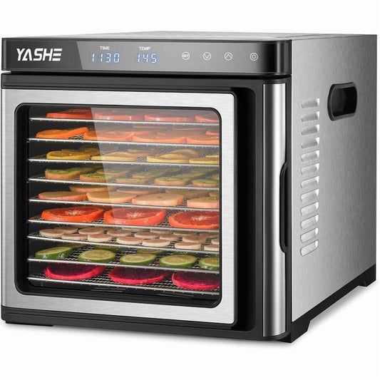 Food Dehydrator Machine 9 Layers Stainless Steel 1000W for Food, Herbs, Meat, Fruit, Dog Treats with 48H Timer & Temperature Control (95-165℉)