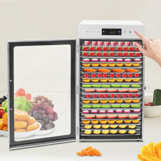 Food Dehydrators Jerky Dryer with 18-Trays for Jerky, Fruit, Meat, Herbs Stainless Steel 800W