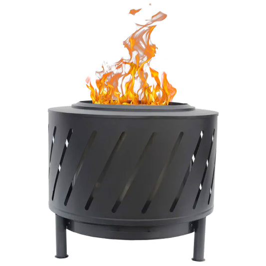 Open Box Four Seasons Courtyard 24" Round Steel High Temperature Firepit, Black