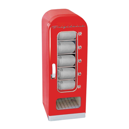 Frigidaire 0.6 cu. ft. Can Dispenser & Beverage Mini Personal Vending machine Fridge Cooler (EFMIS045) - Red, New, 20 inch Width