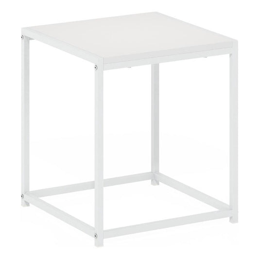 Furinno Camnus Modern Living End Table, Solid White/White