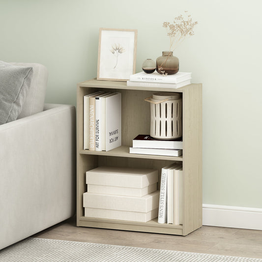 Furinno GRUEN 2-Tier Open Shelf Bookcase in Metropolitan Pine