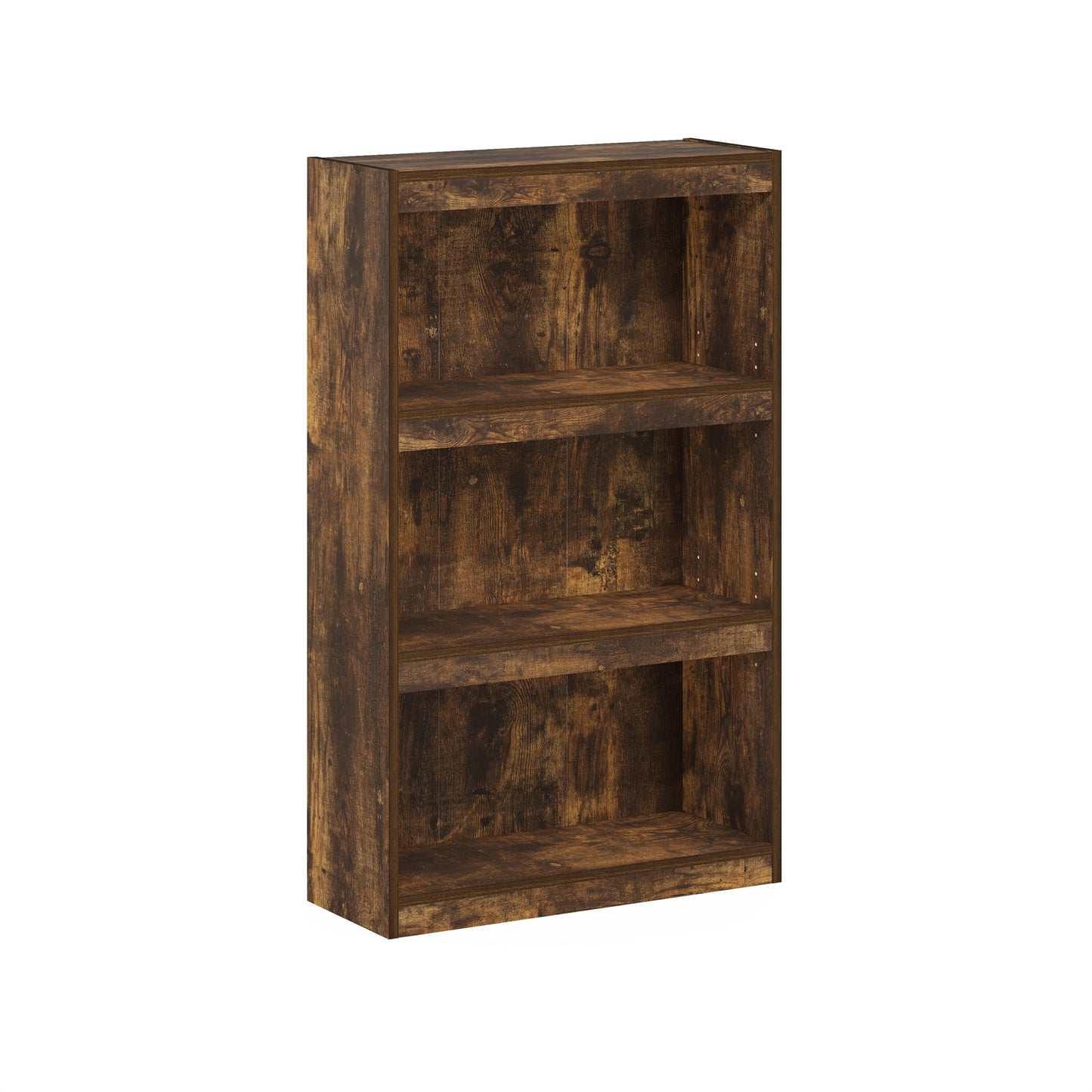 Furinno JAYA Book Shelf, 3-Tier Modern Bookshelf with Adjustable Shelf, Bookcase with Open Shelf, 9.5 x 24.5 x 40.3, for Organization and Storage, for Living Room, Bedroom, Home Office, Amber Oak