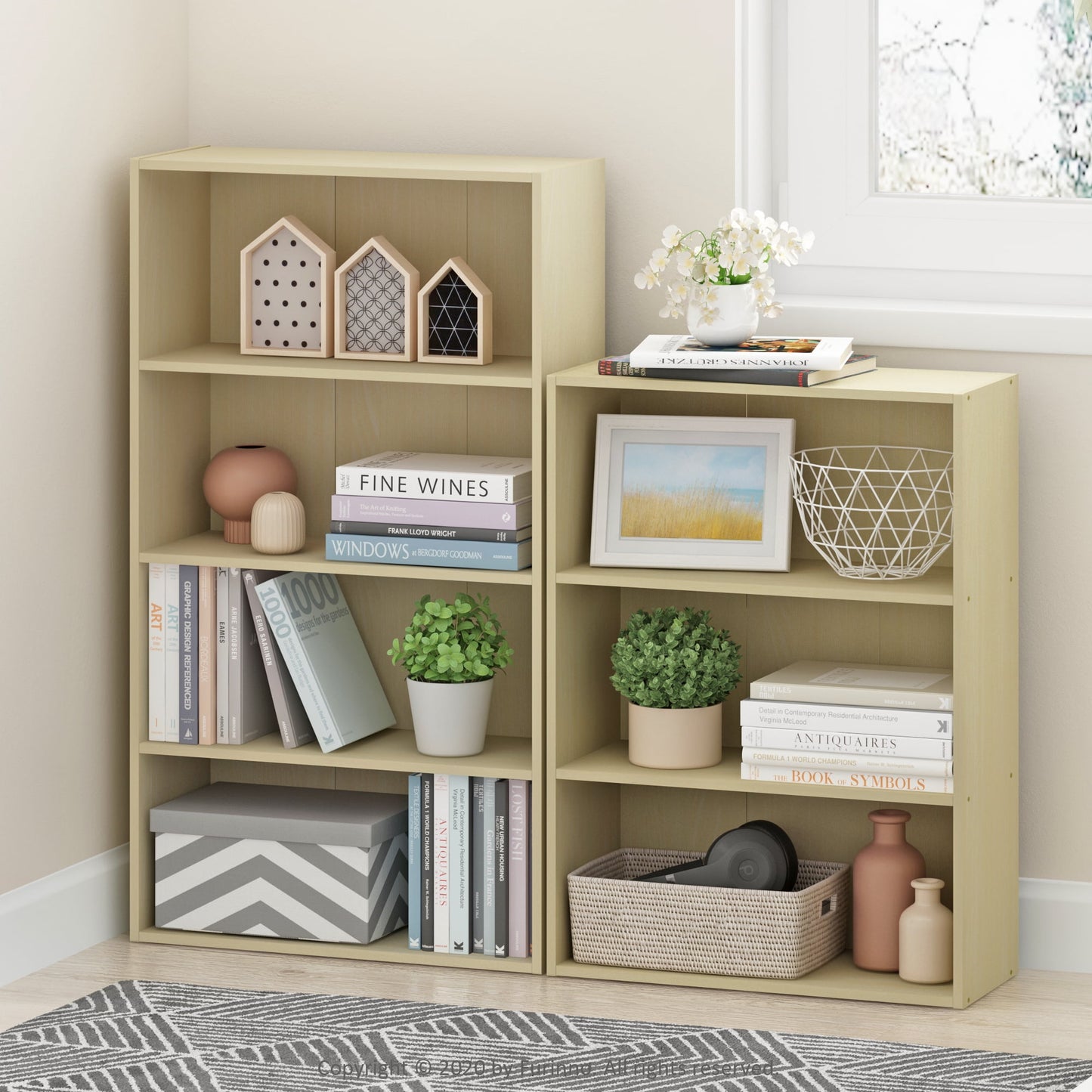 Furinno Pasir 3-Tier Open Shelf, Maple