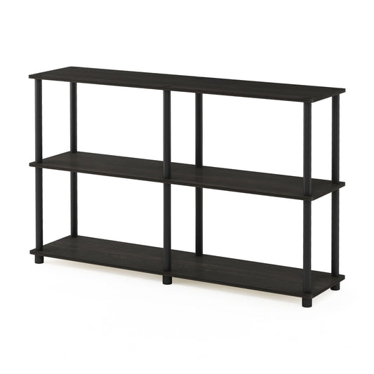 Furinno Rata 3 x 2 Industrial Multipurpose Flat Base Bookshelf, Bookcase with Metal Frame, French Oak Grey