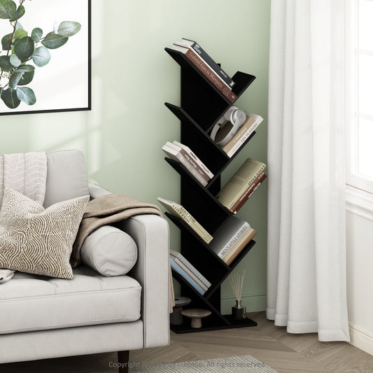 Furinno Tree Bookshelf 9-Tier Floor Standing Tree Bookcase, Espresso