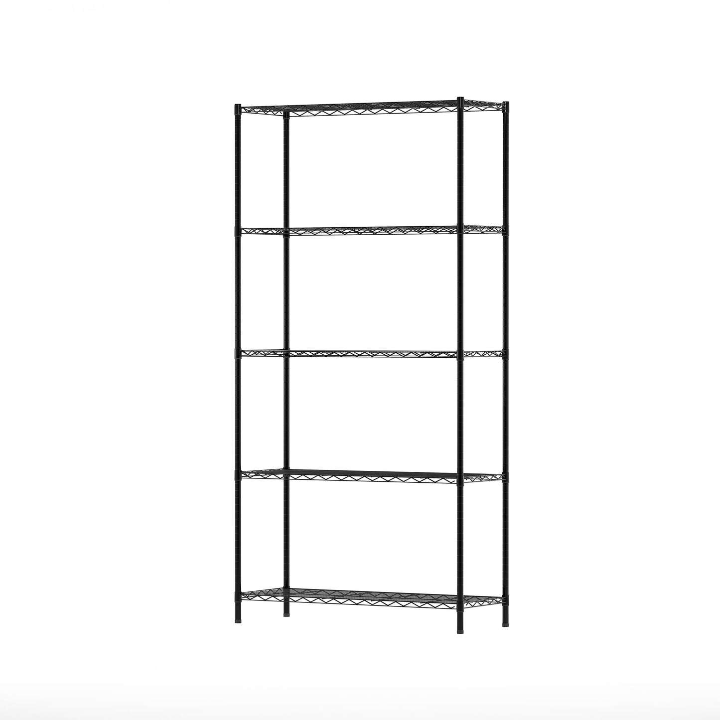Furinno WAYAR 5-Tier Metal Storage Shelf Rack, 36 x 14 x 72, Black