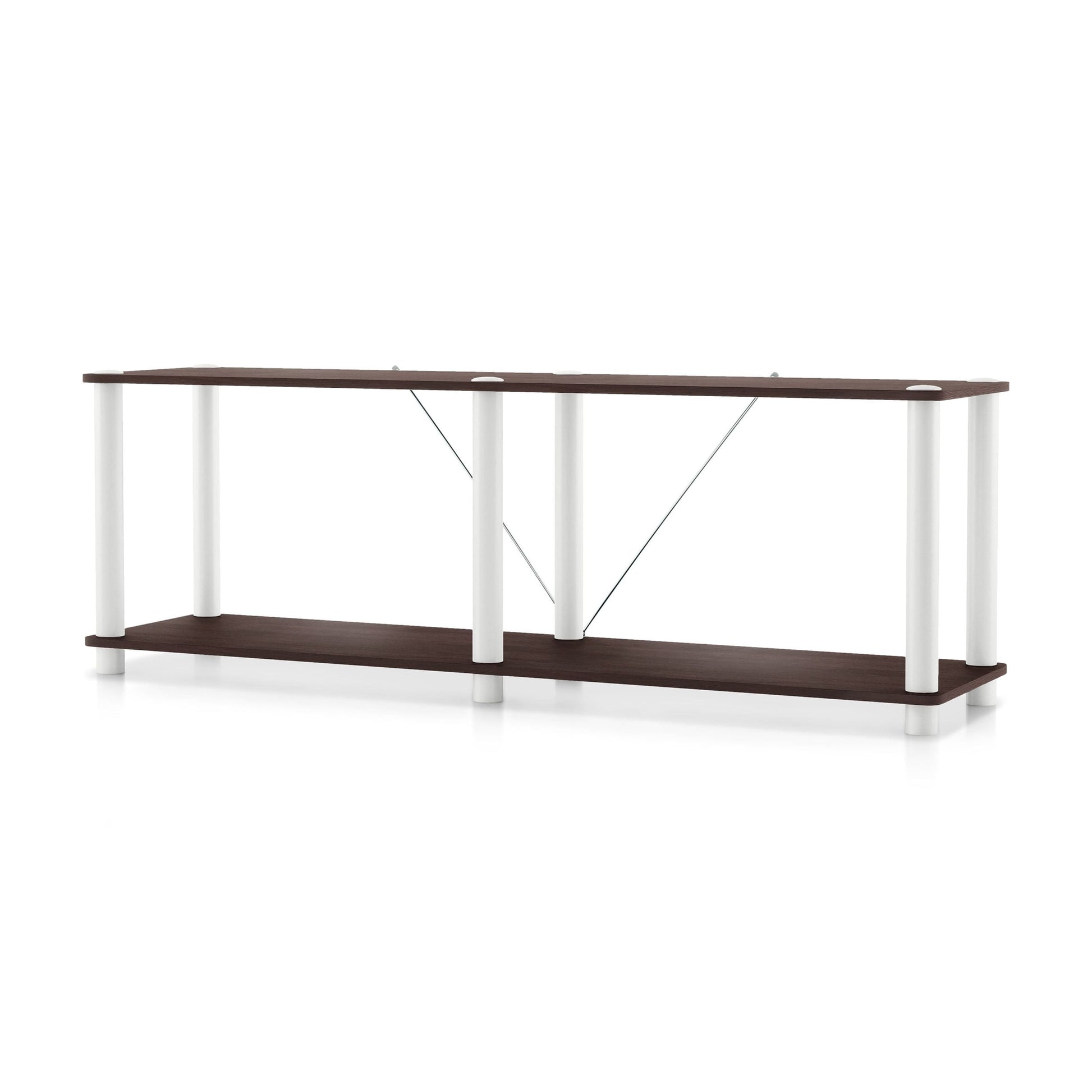 Furniture of America Brooks Adult Open Display Shelf Bookcase, 2-Tier 47-inch TV Stand, Espresso