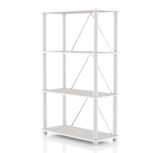Furniture of America Brooks Adult Open Display Shelf Bookcase, 4-Tier 27-inch Shelves, Greige