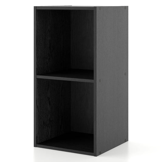Furniture of America Seni Stackable Wood 2-Cube Bookcase in Black