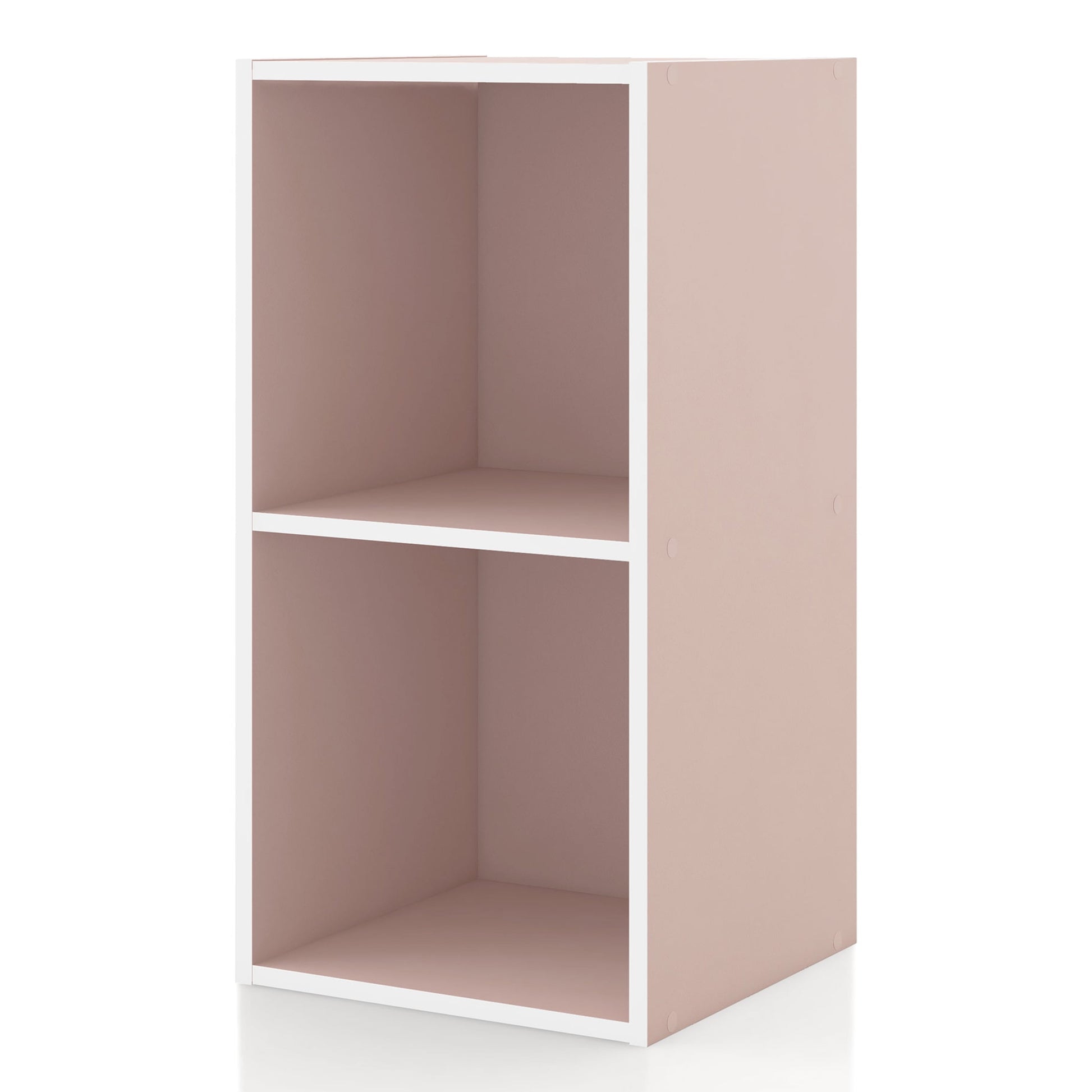 Furniture of America Brooks Stackable 2-Cube Wood Light Pink Kids Bookcase