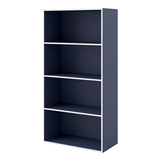 Furniture of America Brooks Stackable 4-Tier Wood Steel Blue Bookcase
