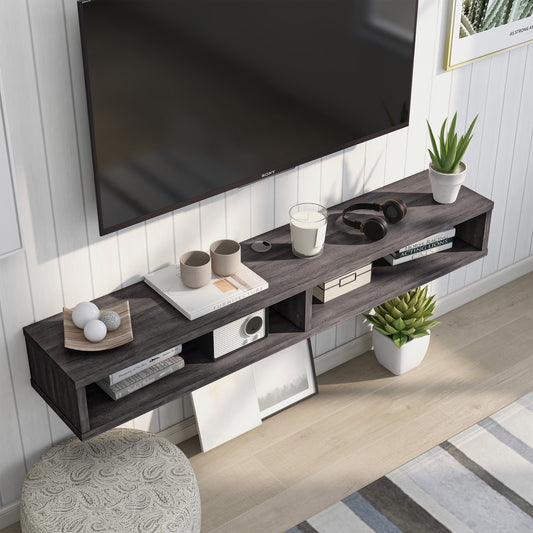 Furniture of America Evaine 2-Shelf TV Stand, 60", Distressed Gray