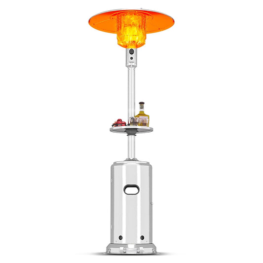 GARVEE Propane Patio Heater, 48000 BTU, Stainless Steel, Freestanding, Silver
