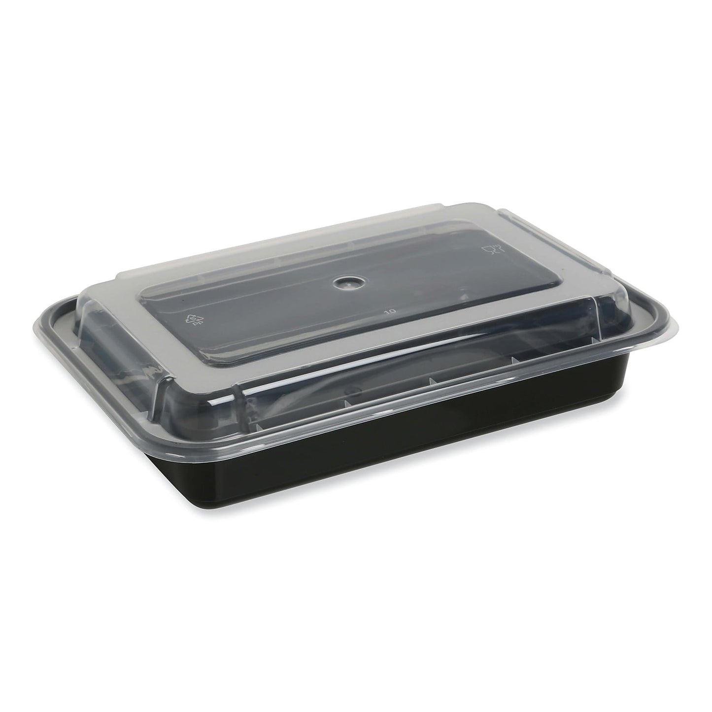 GEN Food Container with Lid 28 oz 8.81 x 6.02 x 2.04 Black/Clear Plastic 150/Carton TORECT28