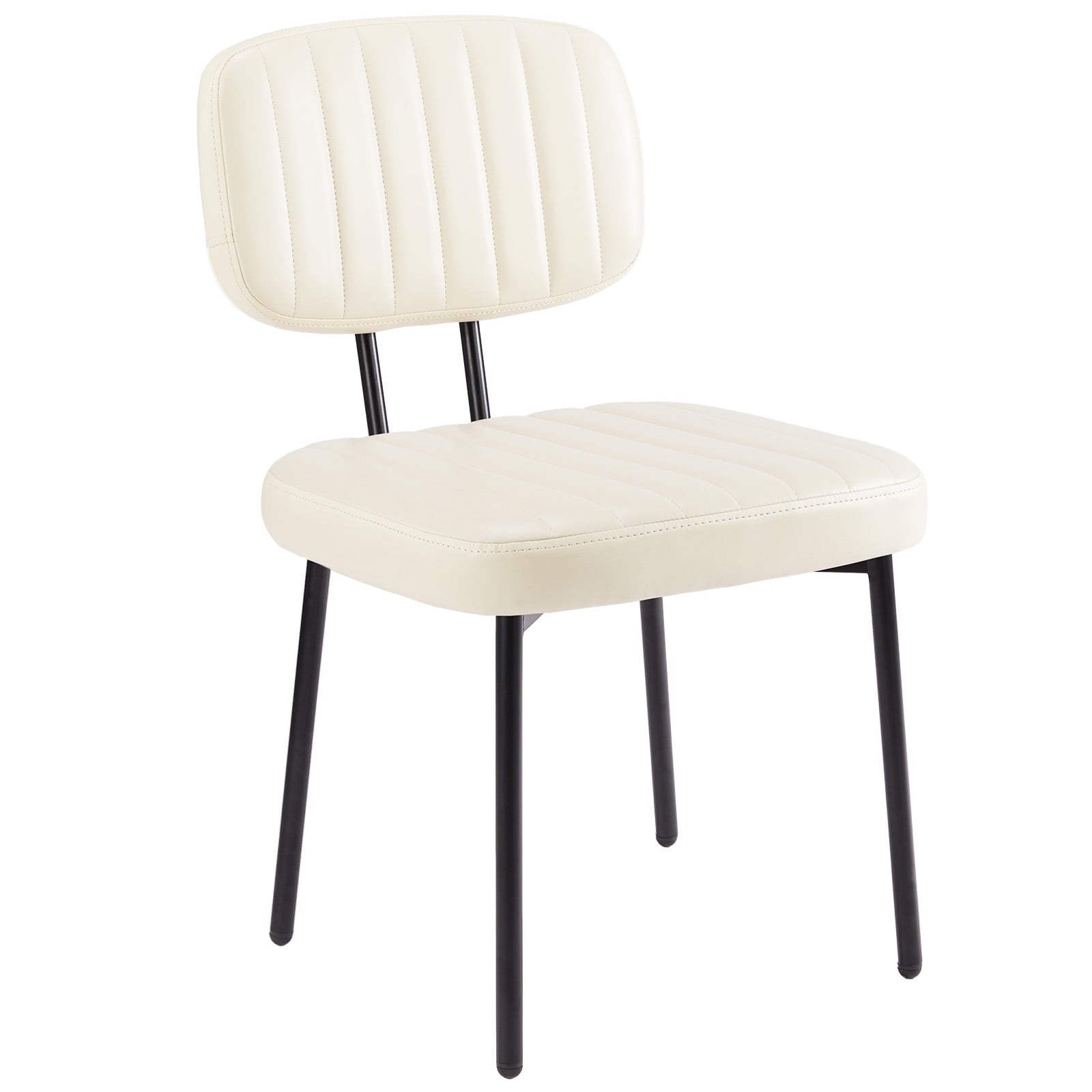 GIANNA Dining Chairs Set of 2, Sturdy Accent Chairs Modern Faux Leather Desk Chair with Metal Legs for Kitchen, Living Room, Bedroom