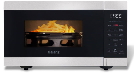 Galanz 0.9 Cu ft Air Fry Countertop Microwave, 900 Watts, Stainless Steel, New