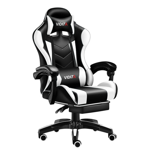 Alvantor Silla ErgonÃ³mica para Juegos con ReposapiÃ©s Ajustable, Silla de Oficina de Respaldo Alto, Blanco y Negro