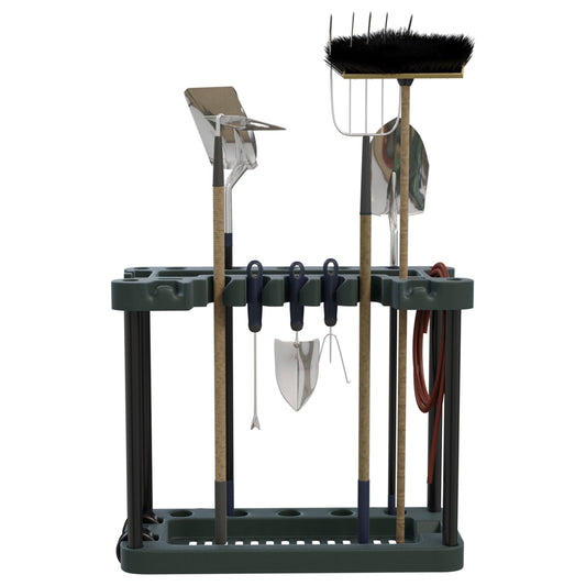 Garden Tool Organizer - Portable Rolling Utility Rack with Wheels Holds 40 Yard Tools - Garage Organizers and Storage Home Essentials by Stalwart