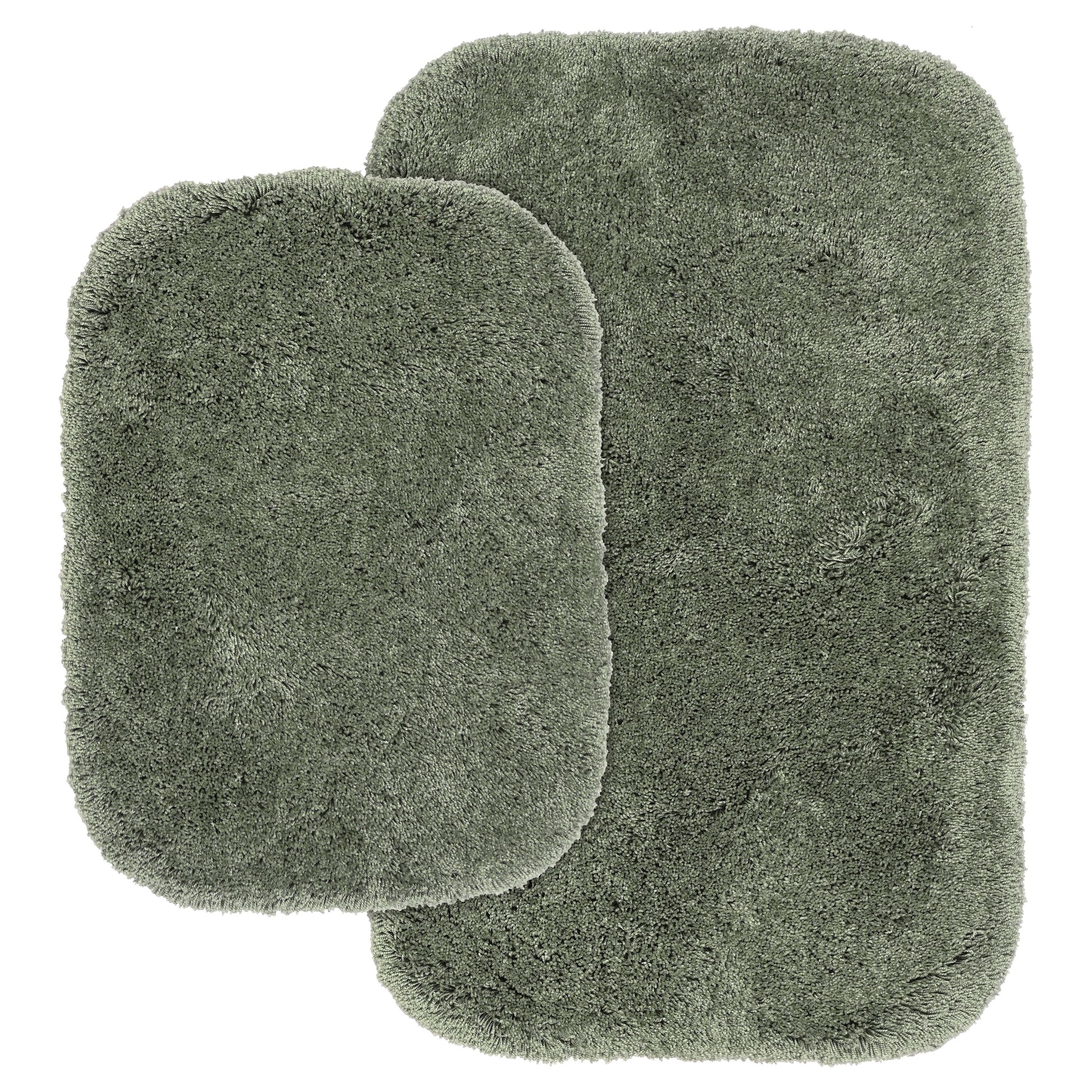 Garland Rug Finest Luxury Washable Bath Rug Set, 2 Piece Set (17"x24" Bath Rug, & 21"x34" Bath Rug) Deep Fern