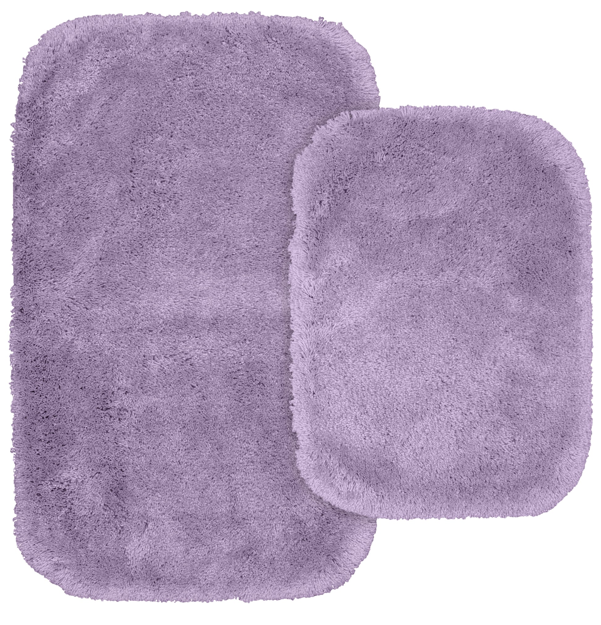 Garland Rug Finest Luxury Washable Bath Rug Set, 2 Piece Set (17"x24" Bath Rug, & 21"x34" Bath Rug) Purple