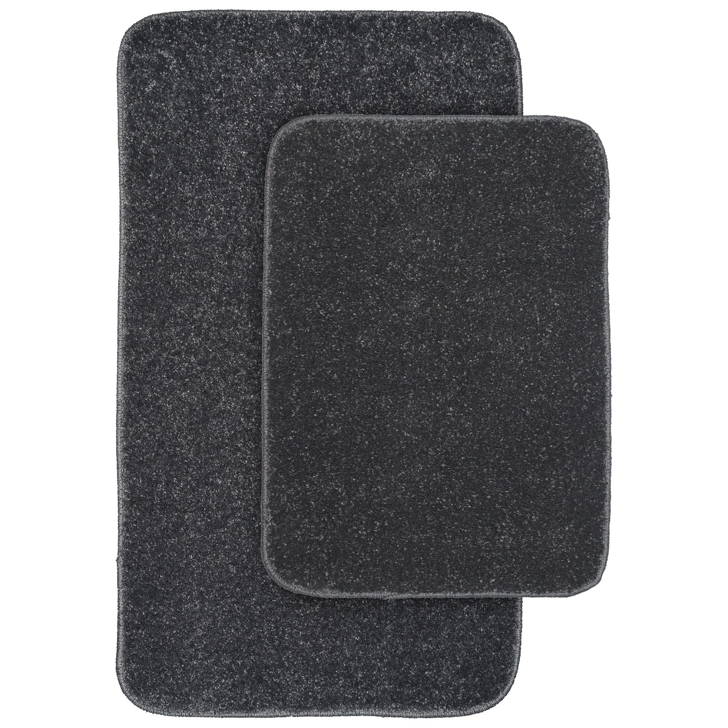 Garland Rug Gramercy Washable Bath Rug Set, 2 Piece (20"x34" & 17"x24") Cinder Gray