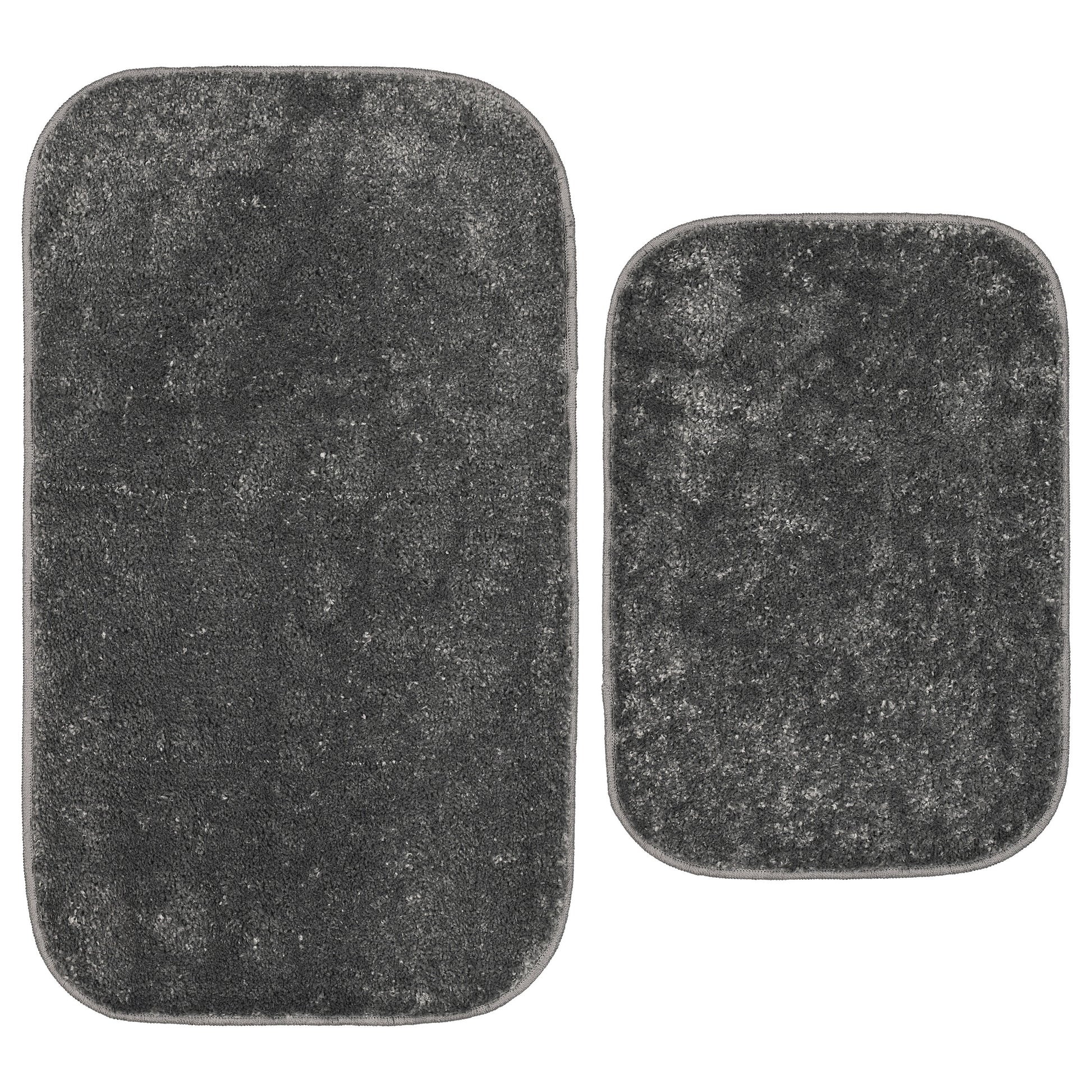 Garland Rug Sedona Washable Bath Rug Set, 2 Piece (21"x34" & 17"x24") Cinder Gray