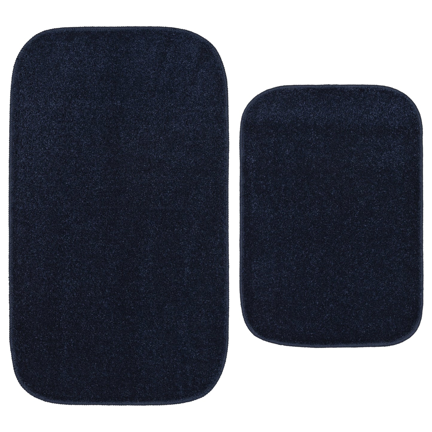 Garland Rug Sedona Washable Bath Rug Set, 2 Piece (21"x34" & 17"x24") Navy