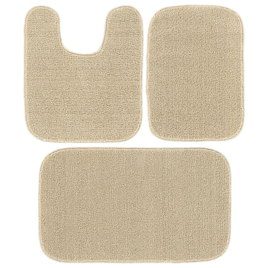 Garland Rug Sedona Washable Bath Rug Set, 3 Piece Set (2 Bath Rugs, & Contour Rug) Champagne