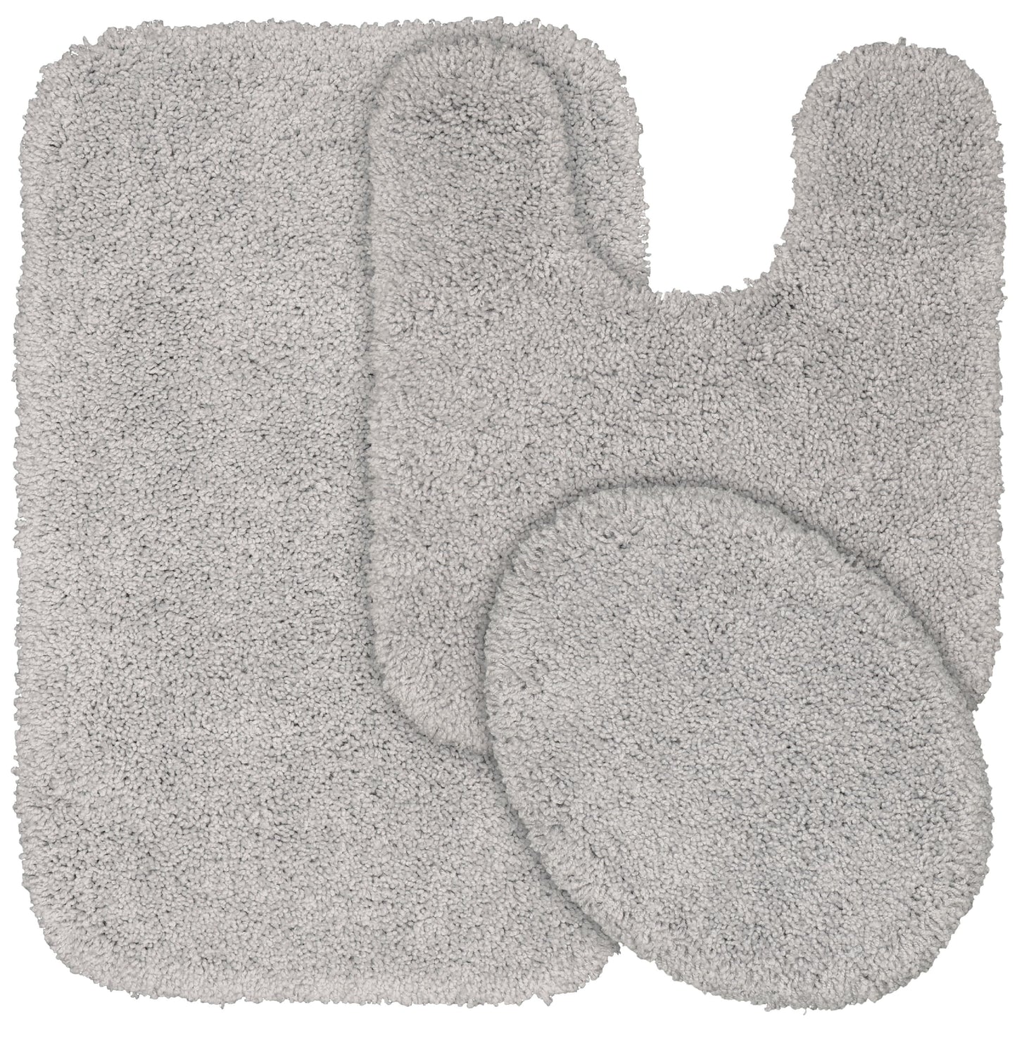 Garland Rug Serendipity Juego de Tapetes de BaÃ±o de Nailon Lavable, Juego de 3 Piezas (Tapete de BaÃ±o de 21"x34", Tapete Contorneado y Tapa de Inodoro) Gris Platino