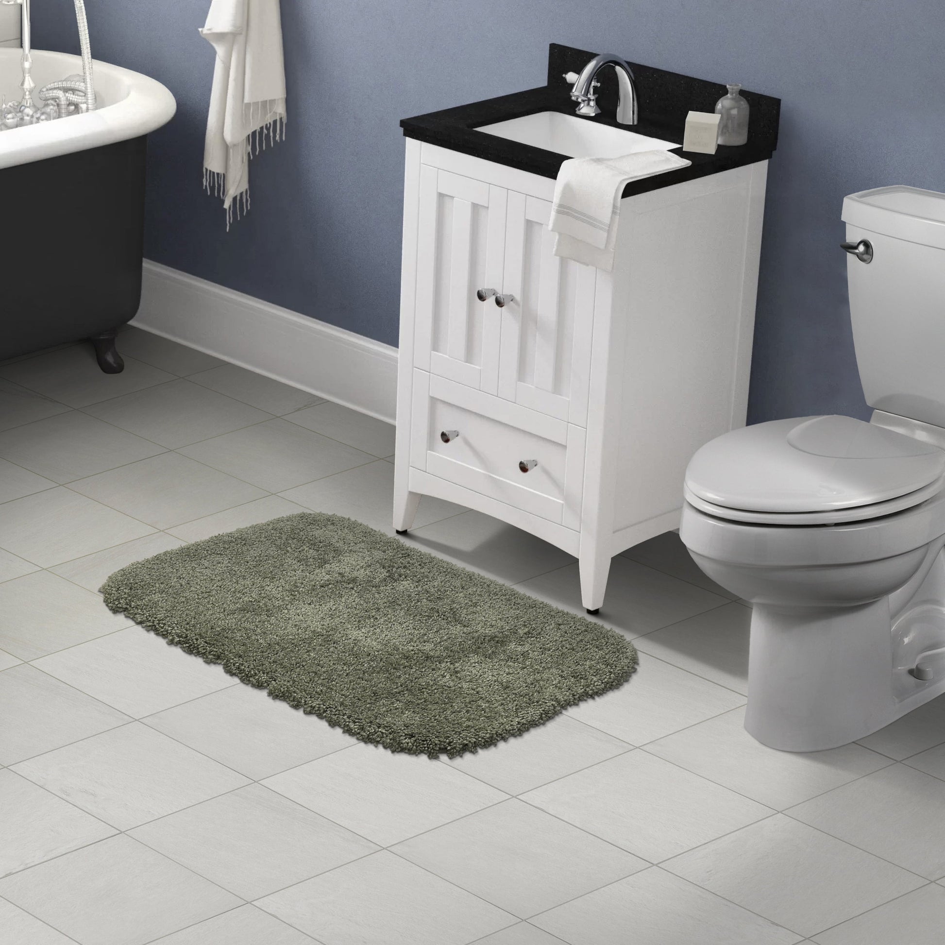 Garland Rug Serendipity Washable Nylon Deep Fern Bath Rug, 24" x 40"